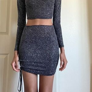 Sparkly Midnight Blue/Black Two-Piece Set 🪩